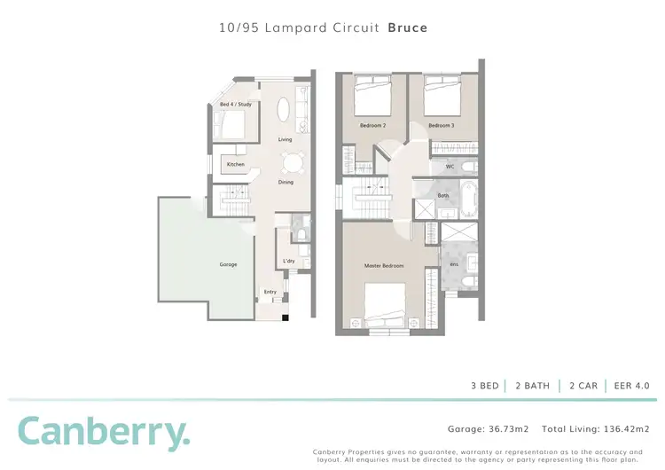 Floorplan of Homely townhouse listing, 10/95 Lampard Circuit, Bruce ACT 2617