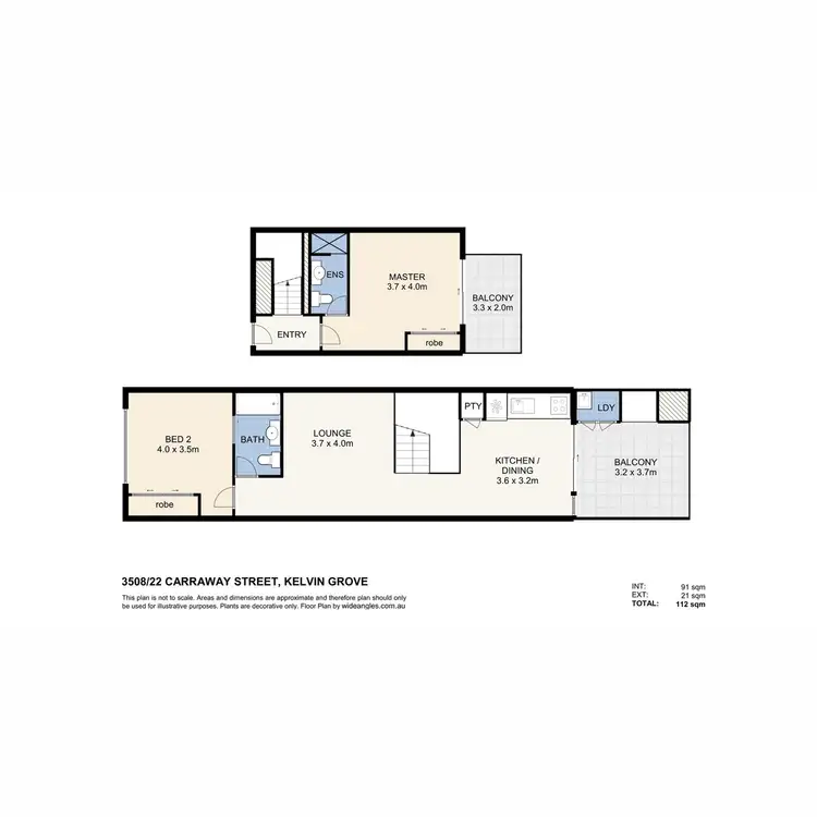 Floorplan of Homely unit listing, 3508/22 Carraway Street, Kelvin Grove QLD 4059