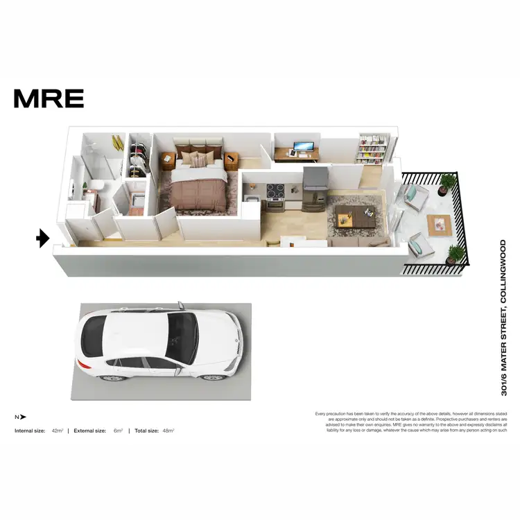 Floorplan of Homely apartment listing, 301/6 Mater Street, Collingwood VIC 3066