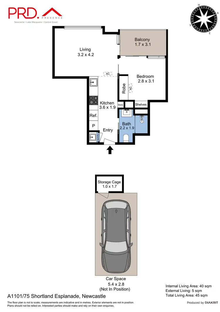 Floorplan of Homely apartment listing, A1101/75 Shortland Esplanade, Newcastle NSW 2300