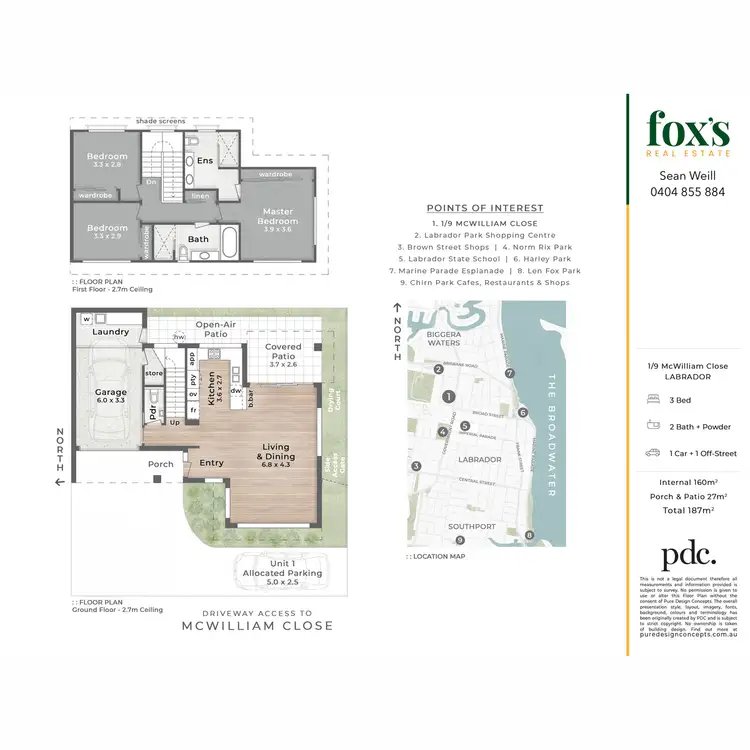 Floorplan of Homely townhouse listing, 1/9 McWilliam Close, Labrador QLD 4215