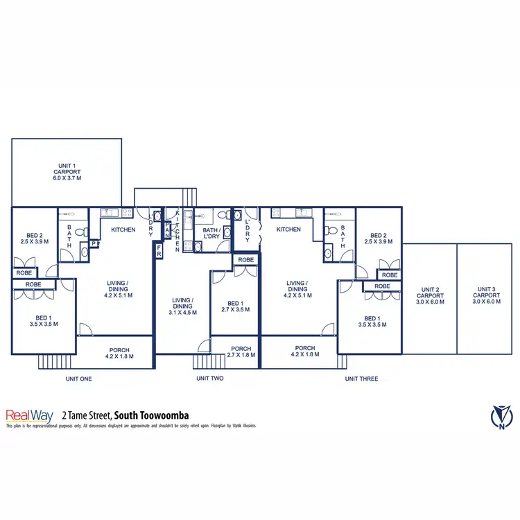 Floorplan of Homely block of units listing, 1-3/2 Tame Street, South Toowoomba QLD 4350