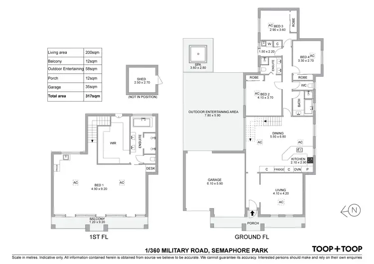 Floorplan of Homely house listing, 1/360 Military Road, Semaphore Park SA 5019