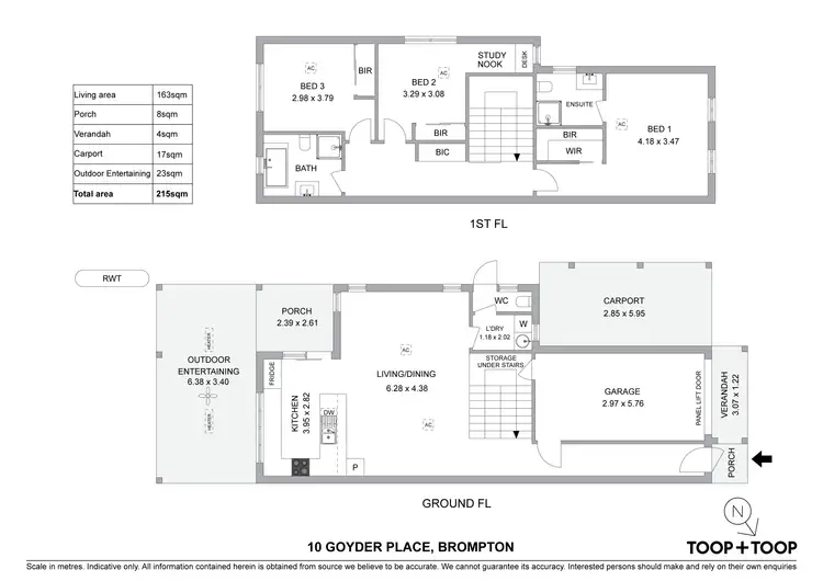 Floorplan of Homely townhouse listing, 10 Goyder Place, Brompton SA 5007