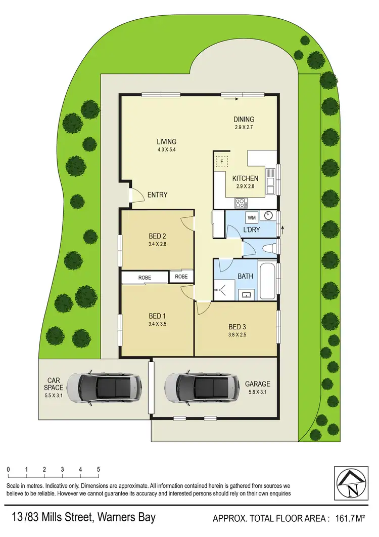 Floorplan of Homely villa listing, 13/83 Mills Street, Warners Bay NSW 2282