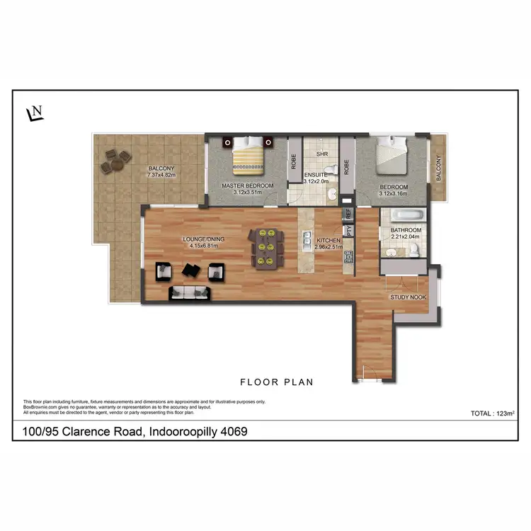 Floorplan of Homely apartment listing, 100/95 Clarence Road, Indooroopilly QLD 4068