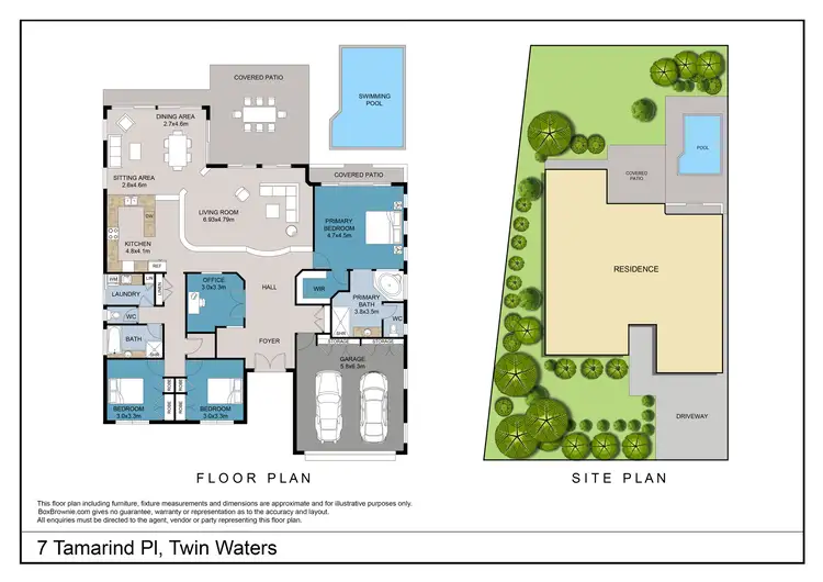 Floorplan of Homely house listing, 7 Tamarind Place, Twin Waters QLD 4564
