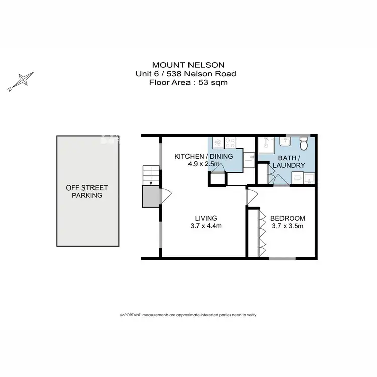 Floorplan of Homely unit listing, 6/538 Nelson Road, Mount Nelson TAS 7007