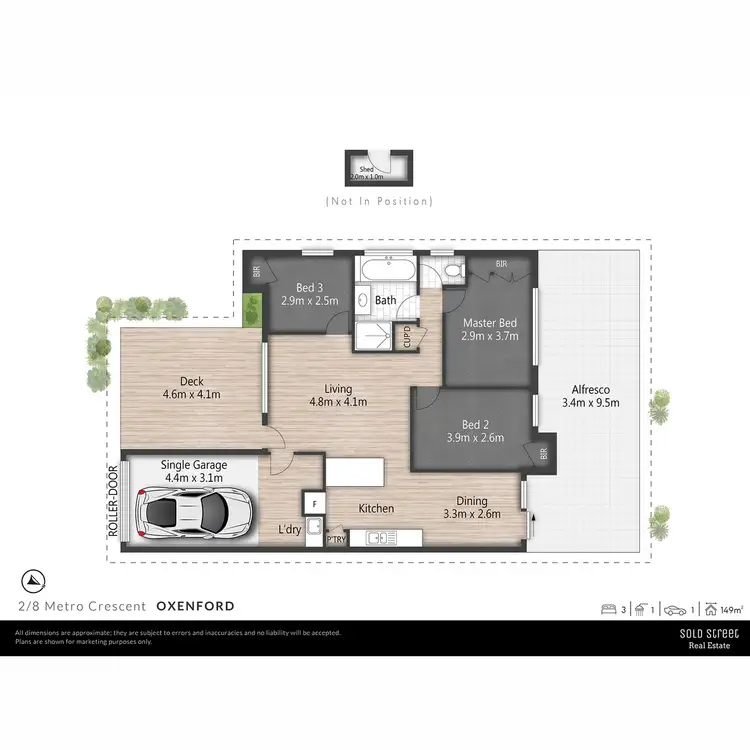 Floorplan of Homely semi-detached listing, 2/8 Metro Crescent, Oxenford QLD 4210