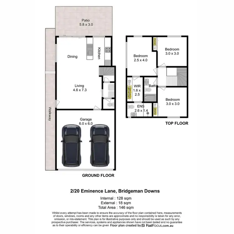 Floorplan of Homely townhouse listing, 2/20 Eminence Lane, Bridgeman Downs QLD 4035