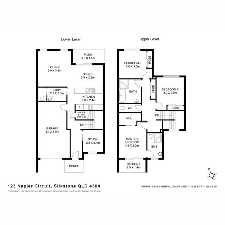 Floorplan of Homely terrace listing, 123 Napier Circuit, Silkstone QLD 4304