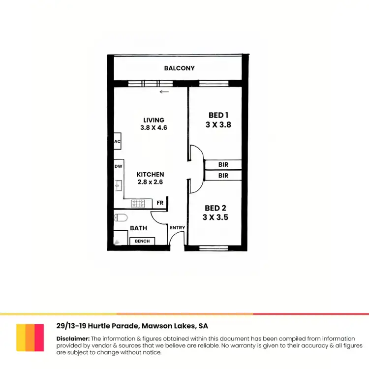 Floorplan of Homely unit listing, 29/13-19 Hurtle Parade, Mawson Lakes SA 5095