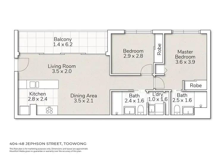 Floorplan of Homely apartment listing, 404/48 Jephson Street, Toowong QLD 4066
