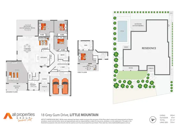 Floorplan of Homely house listing, 18 Grey Gum Drive, Little Mountain QLD 4551