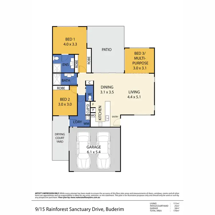 Floorplan of Homely unit listing, 9/15 Rainforest Sanctuary Drive, Buderim QLD 4556