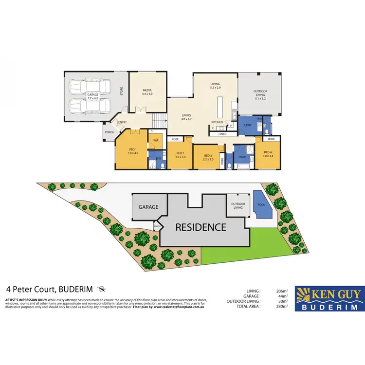 Floorplan of Homely house listing, 4 Peter Court, Buderim QLD 4556