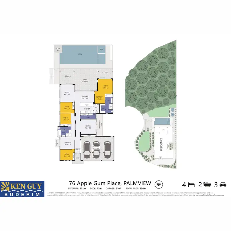 Floorplan of Homely house listing, 76 Apple Gum Place, Palmview QLD 4553