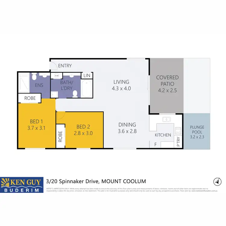 Floorplan of Homely unit listing, 3/20 Spinnaker Drive, Mount Coolum QLD 4573