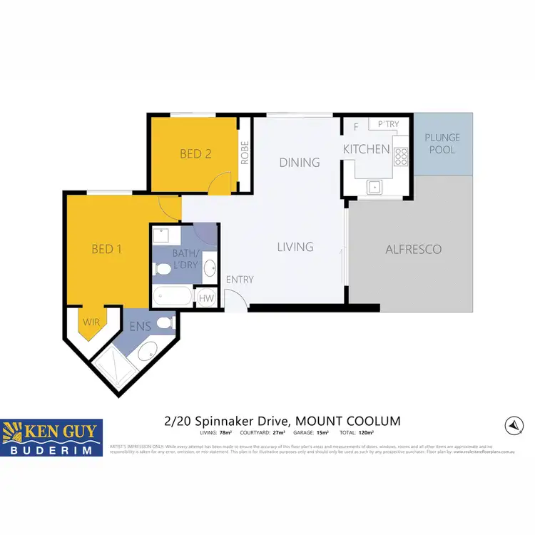 Floorplan of Homely unit listing, 2/20 Spinnaker Drive, Mount Coolum QLD 4573