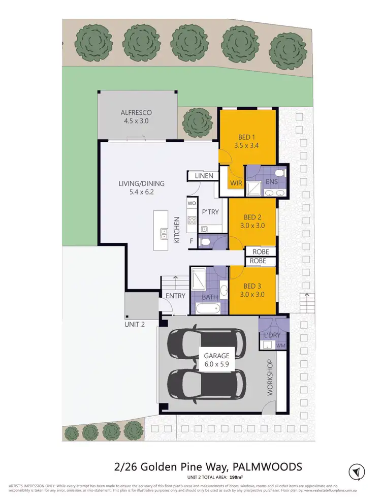 Floorplan of Homely semi-detached listing, 2/26 Golden Pine Way, Palmwoods QLD 4555