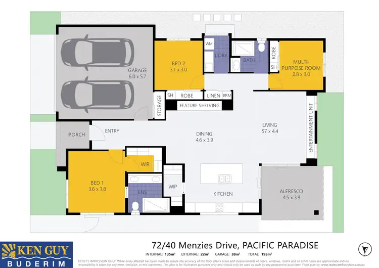 Floorplan of Homely villa listing, 72/40 Menzies Drive, Pacific Paradise QLD 4564