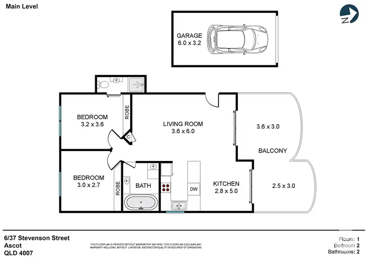 Floorplan of Homely unit listing, 6/37 Stevenson Street, Ascot QLD 4007