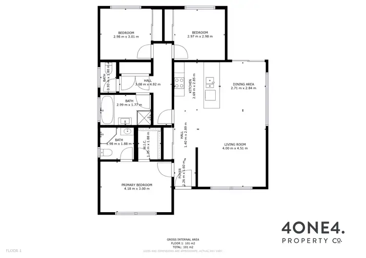 Floorplan of Homely house listing, 3 Caulfield Place, Clarendon Vale TAS 7019