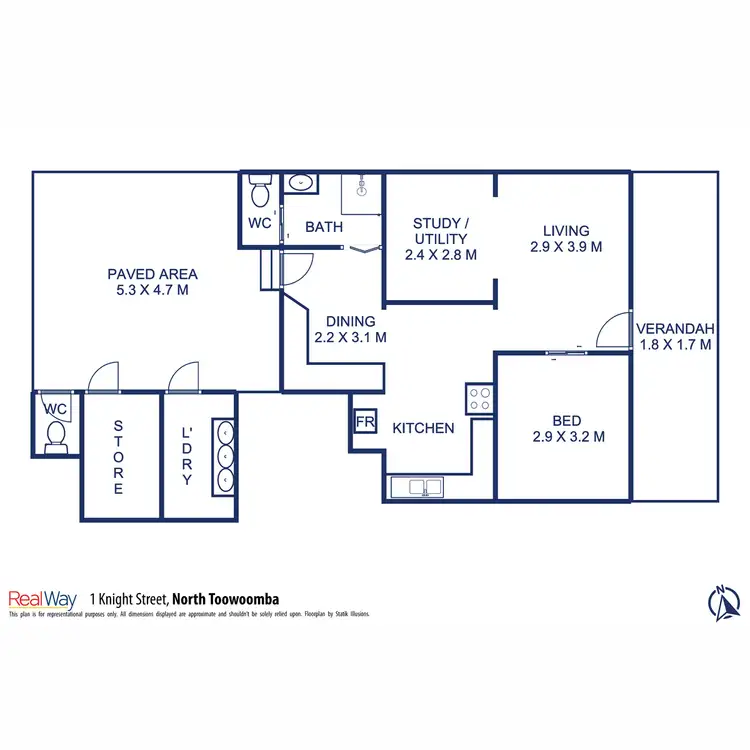 Floorplan of Homely house listing, 1 Knight Street, North Toowoomba QLD 4350