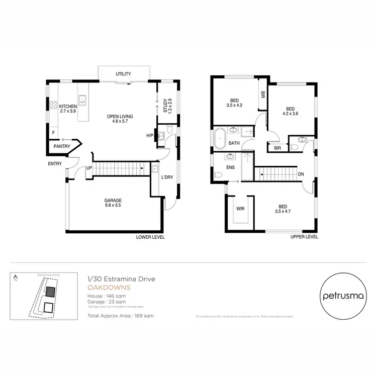 Floorplan of Homely unit listing, 1&2/30 Estramina Drive, Oakdowns TAS 7019
