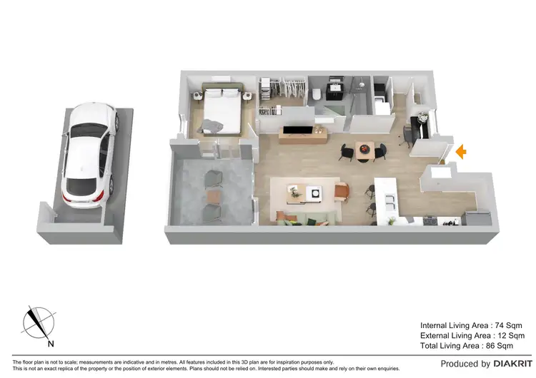 Floorplan of Homely unit listing, 204/133 Clarence Road, Indooroopilly QLD 4068