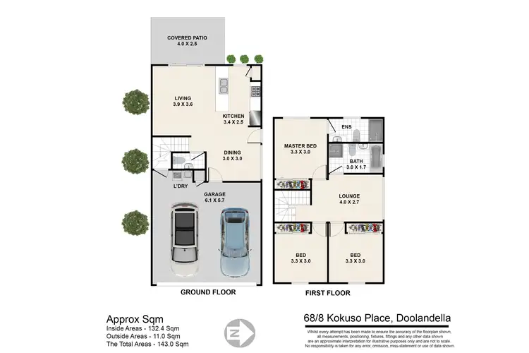 Floorplan of Homely townhouse listing, 68/8 Kokuso Place, Doolandella QLD 4077
