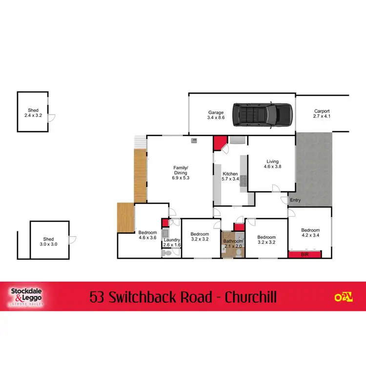 Floorplan of Homely house listing, 53 Switchback Road, Churchill VIC 3842