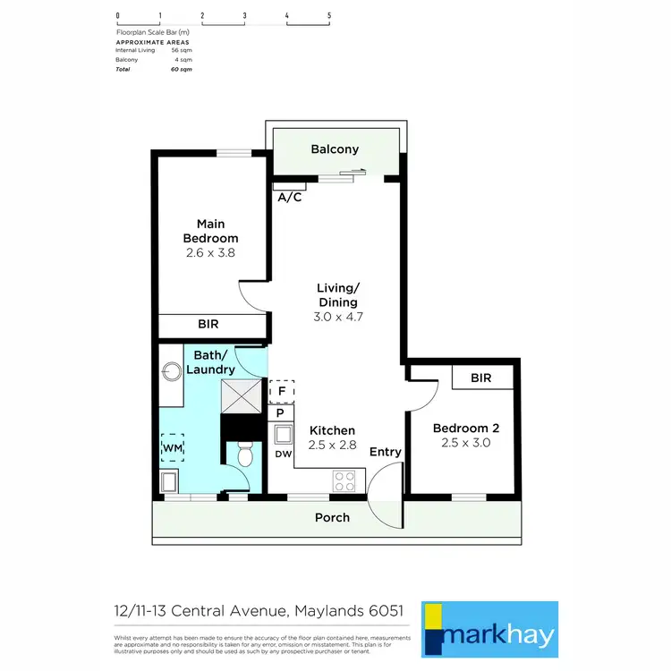 Floorplan of Homely apartment listing, 12/11 Central Avenue, Maylands WA 6051