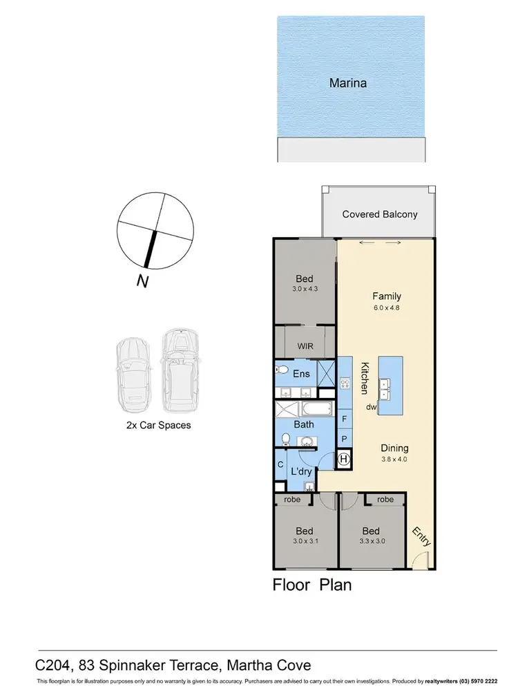 Floorplan of Homely apartment listing, C204/83 Spinnaker Terrace, Safety Beach VIC 3936