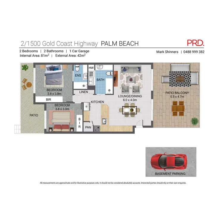 Floorplan of Homely unit listing, 2/1-5 Tallebudgera Drive, Palm Beach QLD 4221