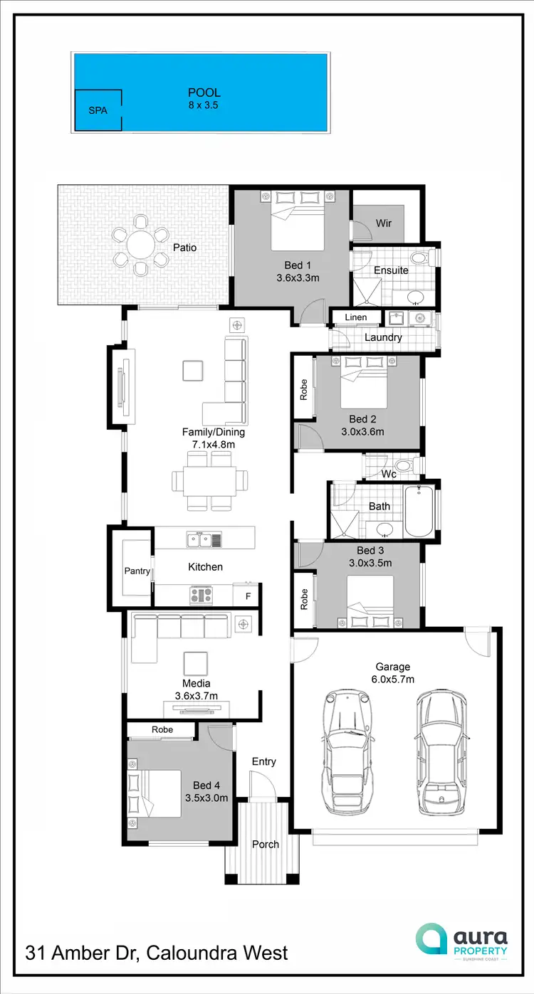 Floorplan of Homely house listing, 31 Amber Drive, Caloundra West QLD 4551