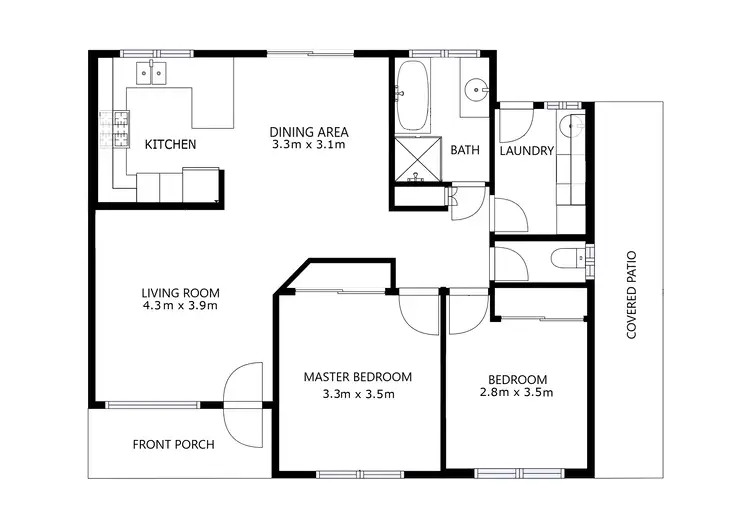 Floorplan of Homely unit listing, 2/6 Eleanore Court, Wodonga VIC 3690