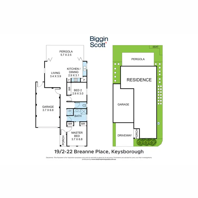 Floorplan of Homely unit listing, 19/2-22 Breanne Place, Keysborough VIC 3173