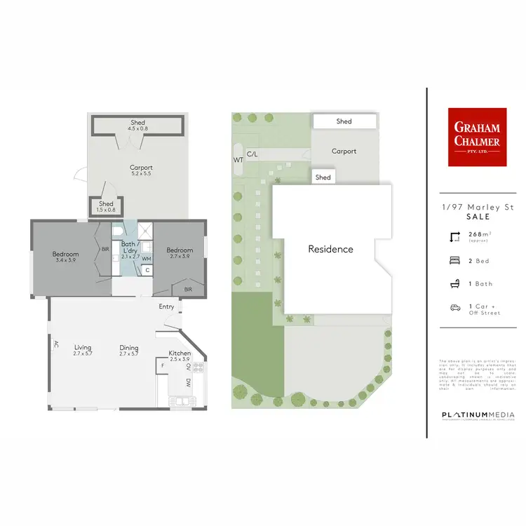 Floorplan of Homely townhouse listing, 1/97 Marley Street, Sale VIC 3850