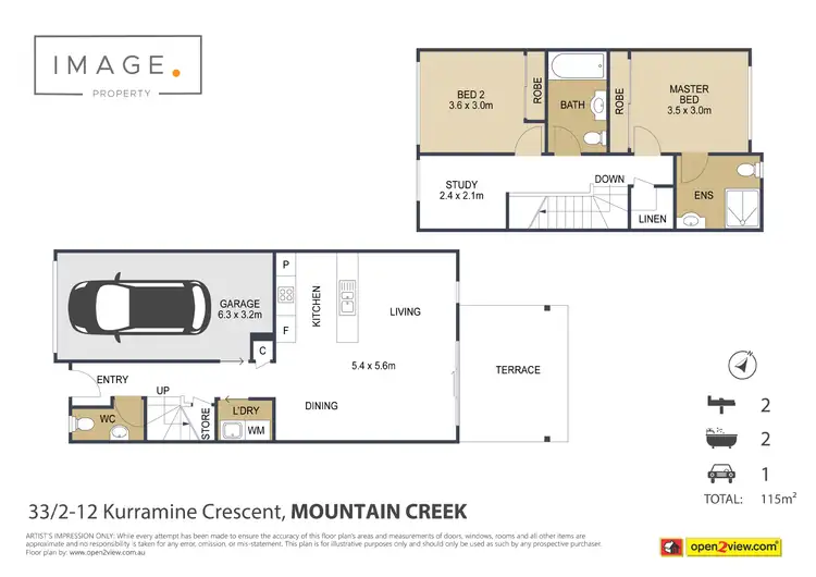 Floorplan of Homely townhouse listing, 33/2-12 Kurrimine Crescent, Mountain Creek QLD 4557