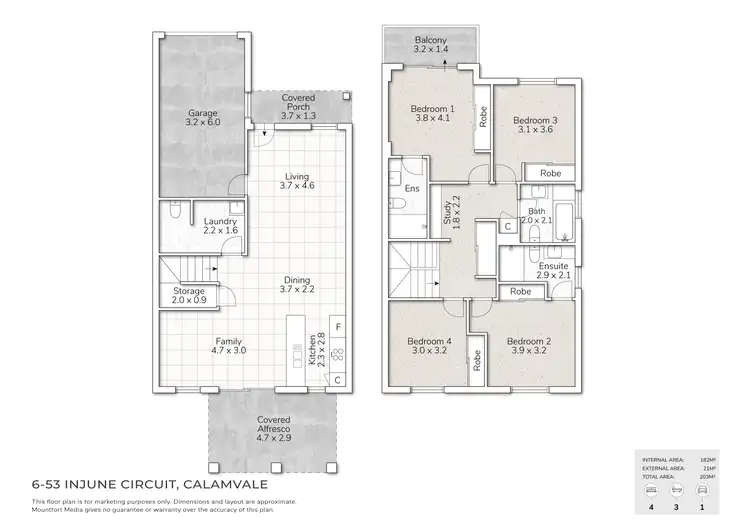 Floorplan of Homely townhouse listing, 6/53 Injune Circuit, Calamvale QLD 4116