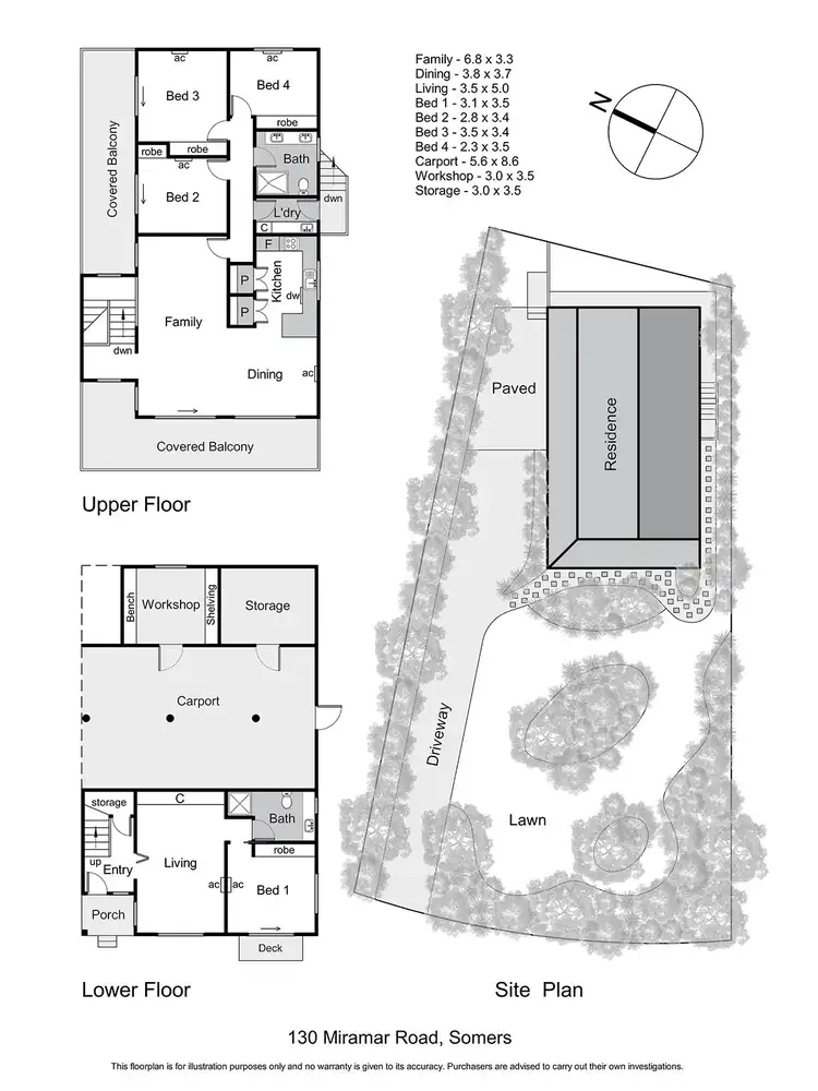 Floorplan of Homely house listing, 130 Miramar Road, Somers VIC 3927