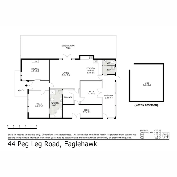 Floorplan of Homely house listing, 44 Peg Leg Road, Eaglehawk VIC 3556