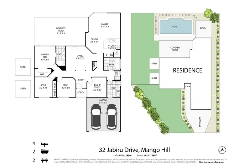 Floorplan of Homely house listing, 32 Jabiru Drive, Mango Hill QLD 4509