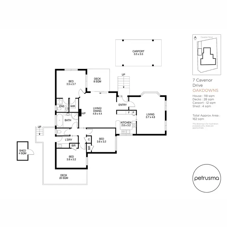 Floorplan of Homely house listing, 7 Cavenor Drive, Oakdowns TAS 7019
