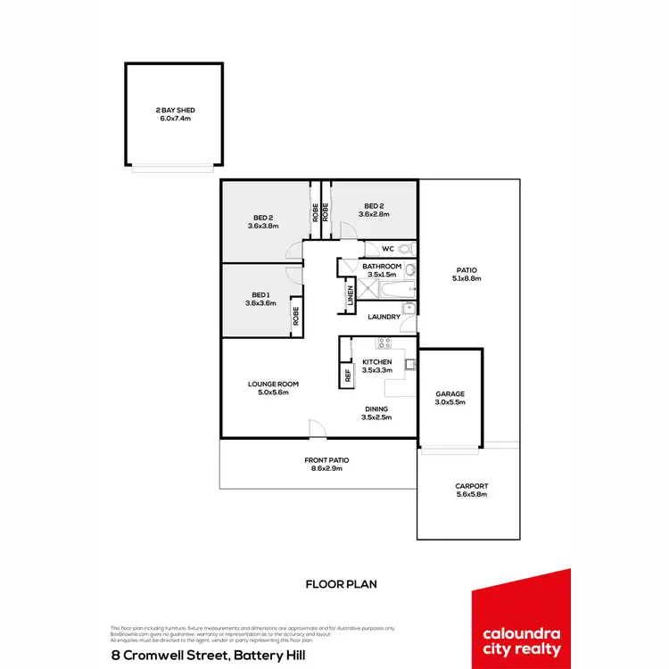 Floorplan of Homely house listing, 8 Cromwell Street, Battery Hill QLD 4551