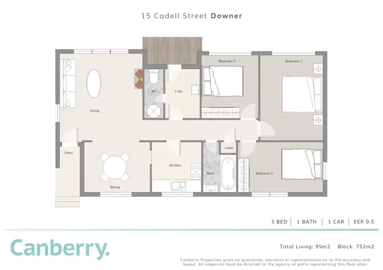 Floorplan of Homely house listing, 15 Cadell Street, Downer ACT 2602