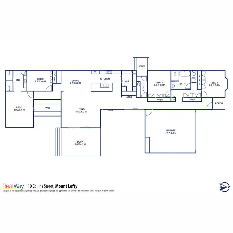 Floorplan of Homely house listing, 10 Collins Street, Mount Lofty QLD 4350