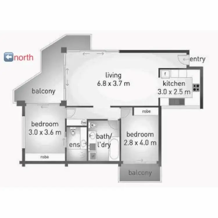 Floorplan of Homely unit listing, 6/30-40 The Esplanade, Burleigh Heads QLD 4220