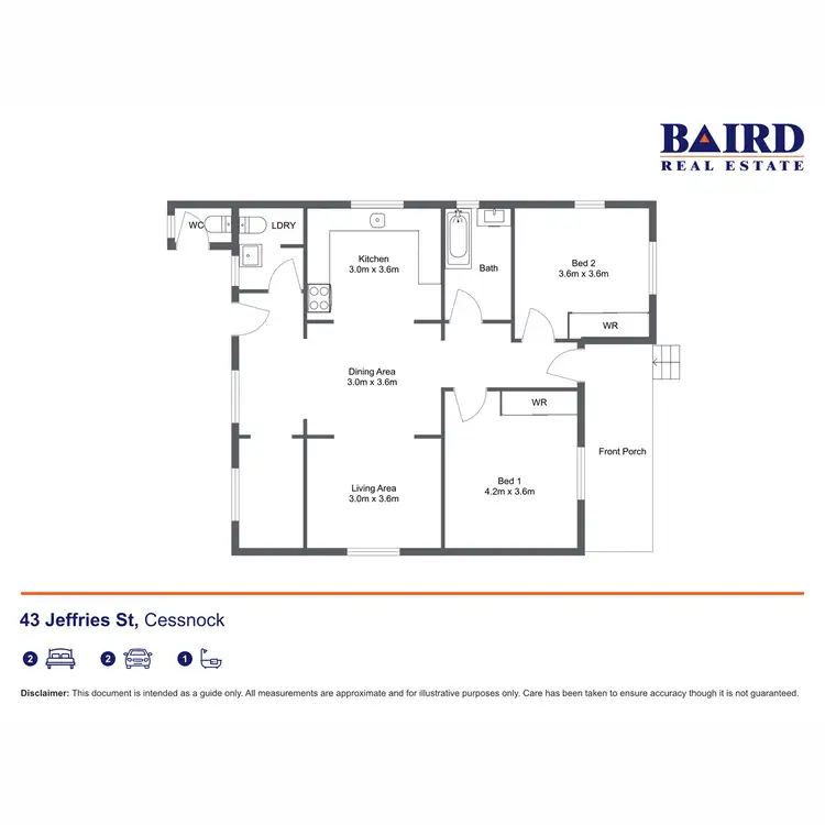 Floorplan of Homely house listing, 43 Jeffries Street, Cessnock NSW 2325